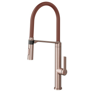 006957BX Однорычажный корпус из матовой меди со шлангом цвета кортен. Docol DOC