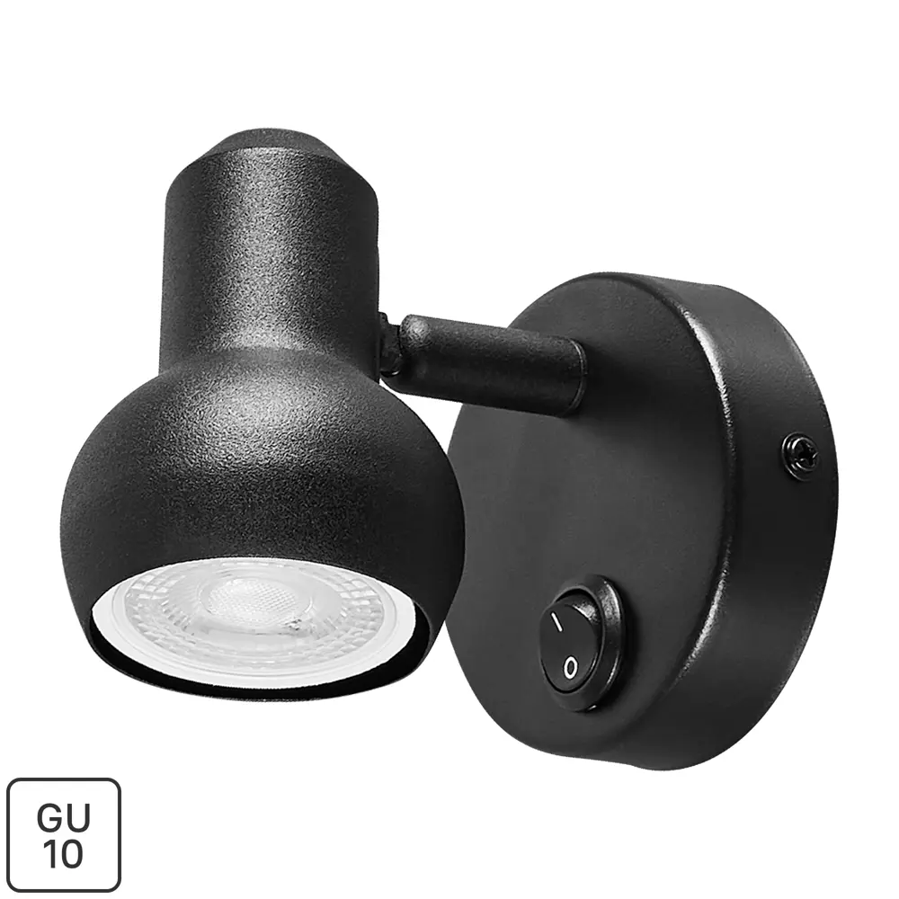Спот поворотный Fametto S621 3 м² с выключателем GU10 цвет черный STLM-2089966