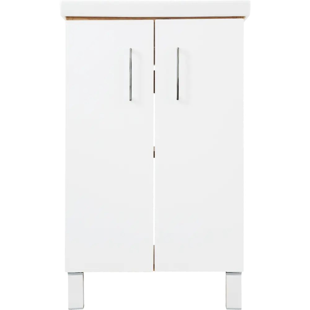 Тумба под раковину Акваль Лофт 50 см напольная цвет белый матовый/дуб 83289383 STLM-2052858 - Вид №2