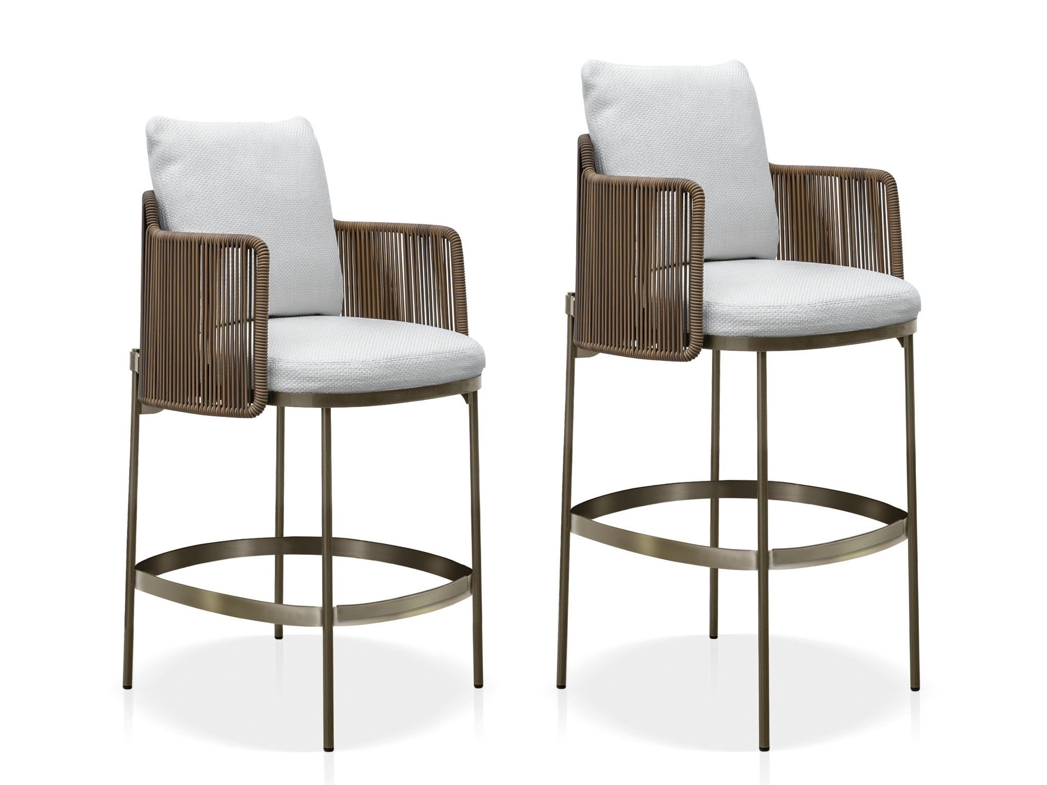 Высокий стул с подставкой для ног на открытом воздухе Minotti Tape Cord Outdoor ARCH-00069019