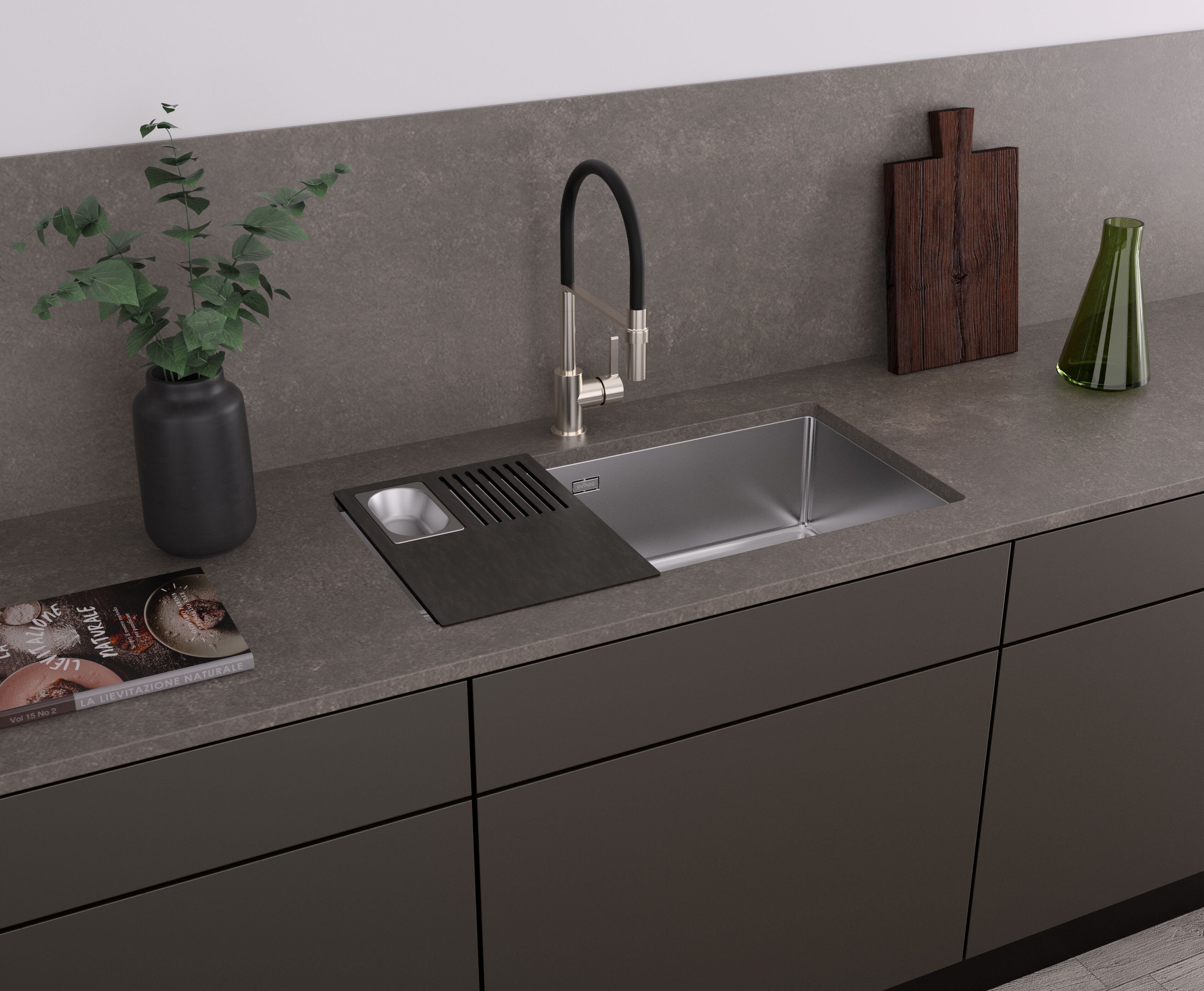 Многофункциональная разделочная доска с лотком из нержавеющей стали Evhoc COMPLEMENT PLUS 300 ARCH-00135294 - Вид №3