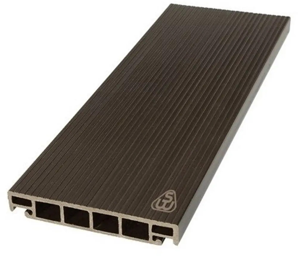 91591065 Террасная доска ДПК Savewood цвет темно-коричневый 1500x163x25мм вельвет 0.49м² 2шт STLM-1013042