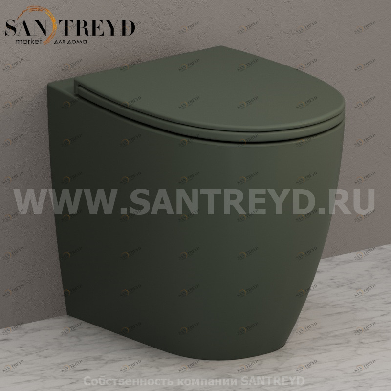 MD004FE Приставной унитаз напольный Зеленый Ceramica Globo 4ALL Италия