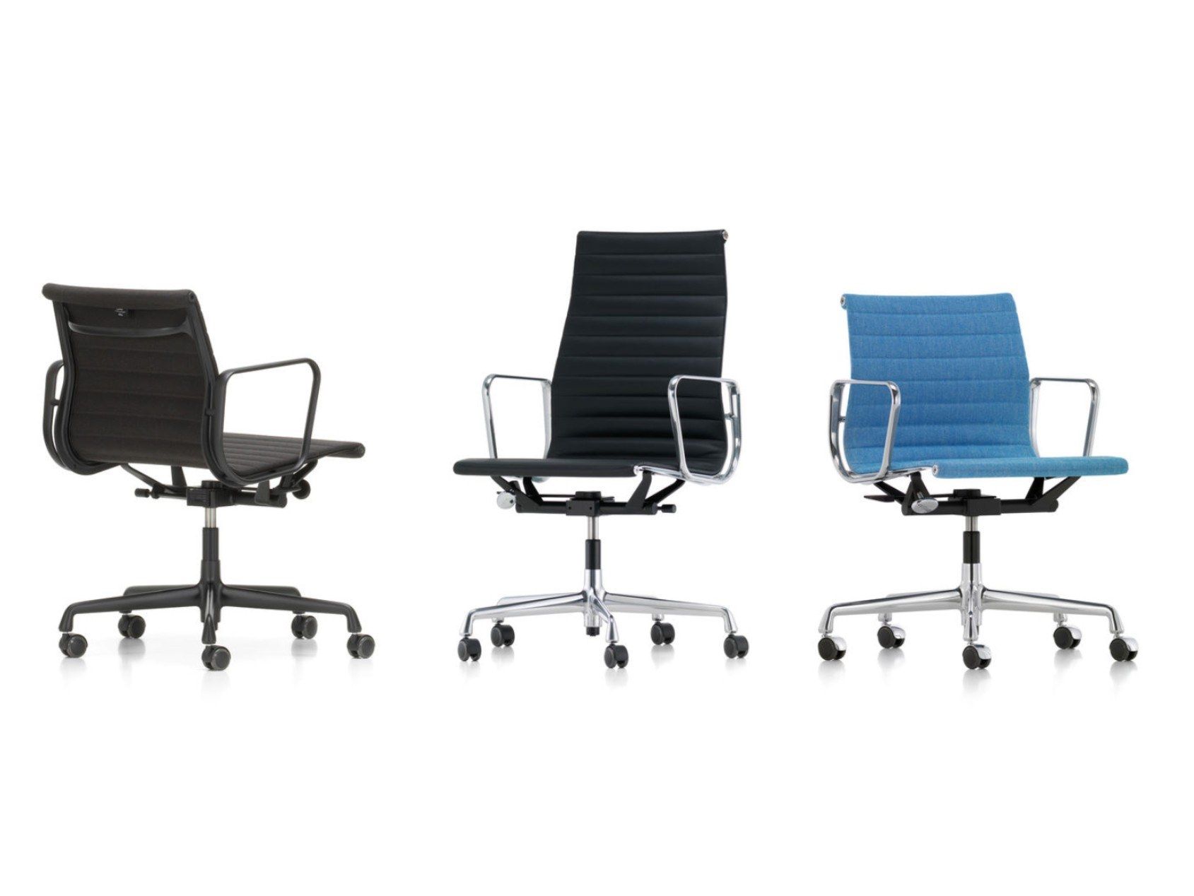 Кожаный поворотный операционный офисный стул с подлокотниками VITRA Eames Aluminium Group ARCH-00077414 - Вид №6