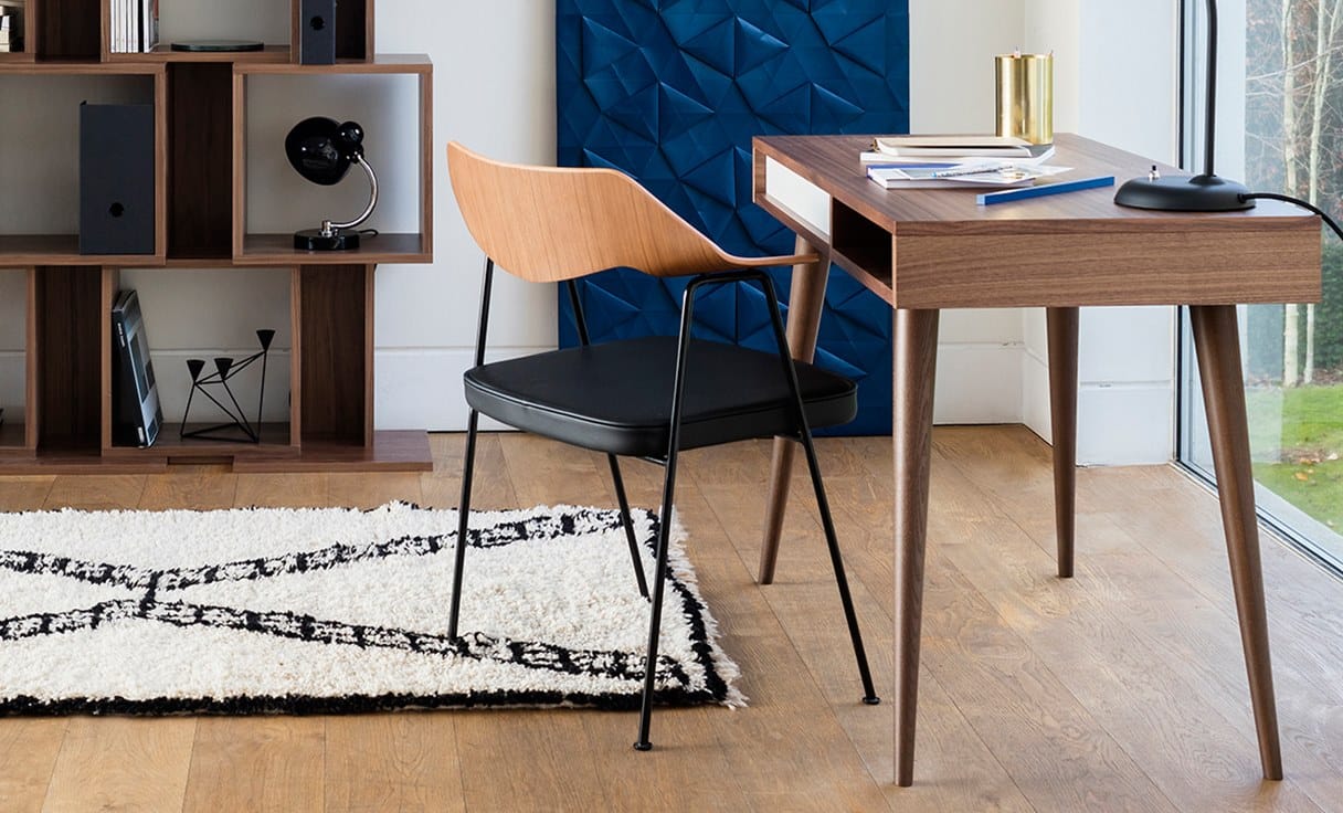 Стул с подлокотниками из кожи и шпона Case 675 ARCH-00046033 - Вид №26