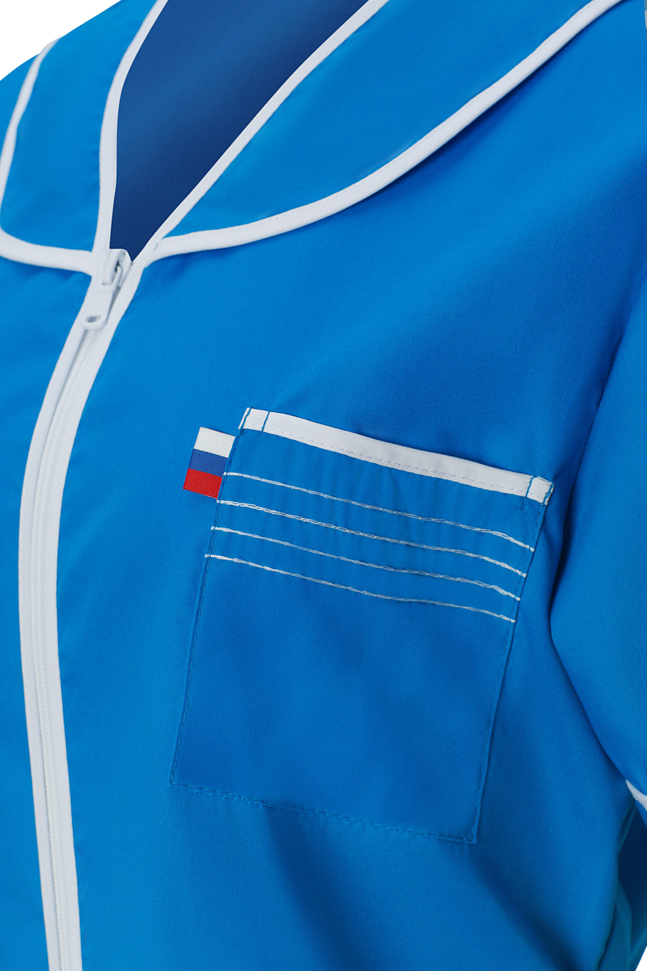 66225 Халат "Сервис" темно-голубой  Медицинская одежда  размер 54/158-164 Спецодежда  - Вид №2