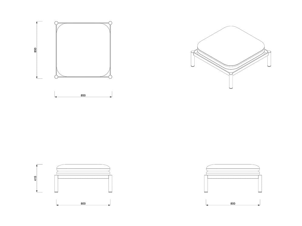 Алюминиевая квадратная Садовая подставка для ног Joyf Tropic ARCH-00025247 - Вид №4