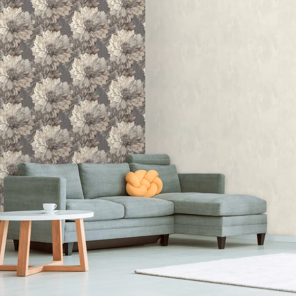 EURO DECOR Stella: серые флизелиновые обои для стильного интерьера 89369326 STLM-0825255 - Вид №3