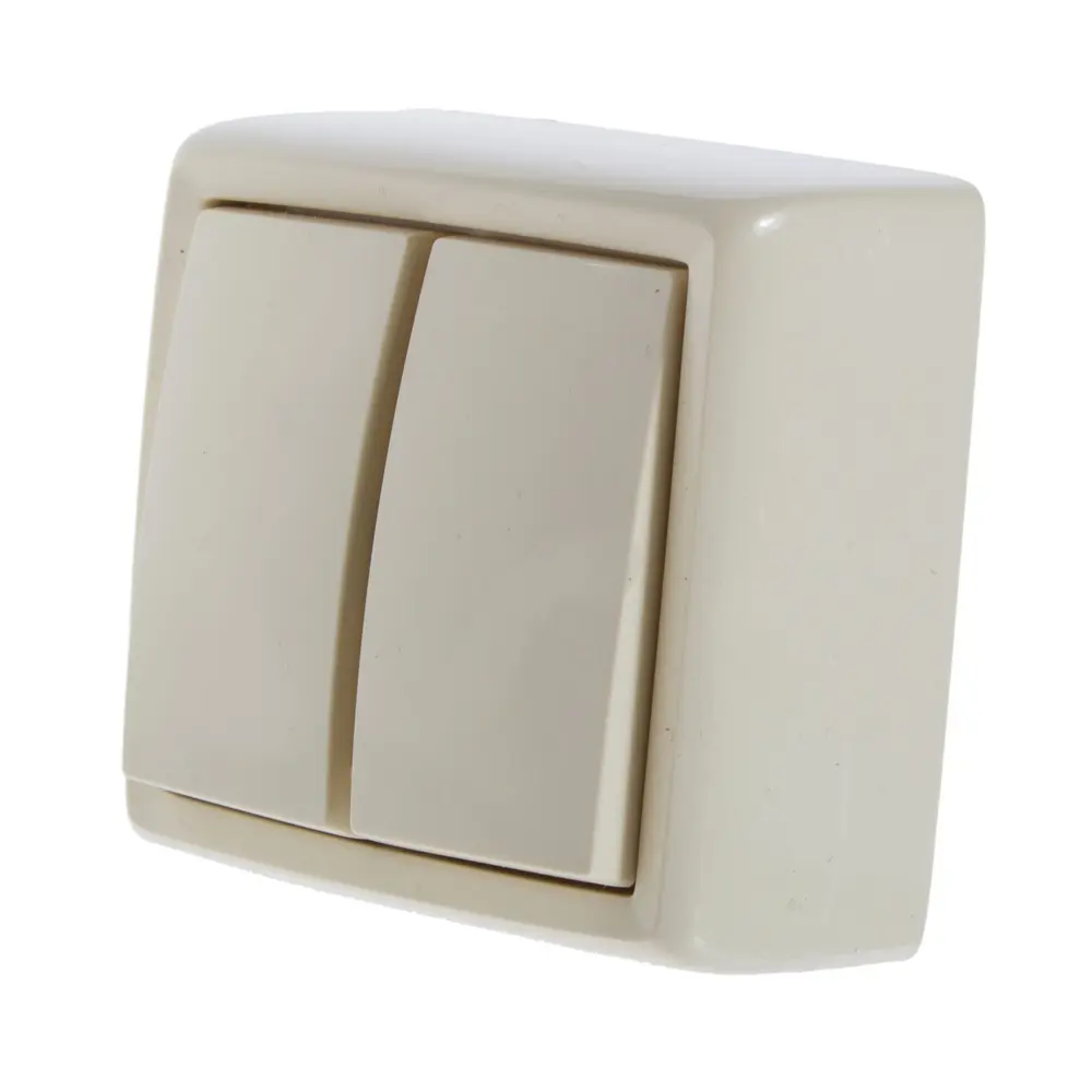 Выключатель накладной Reone 2 клавиши, цвет слоновая кость STLM-2042032 - Вид №1