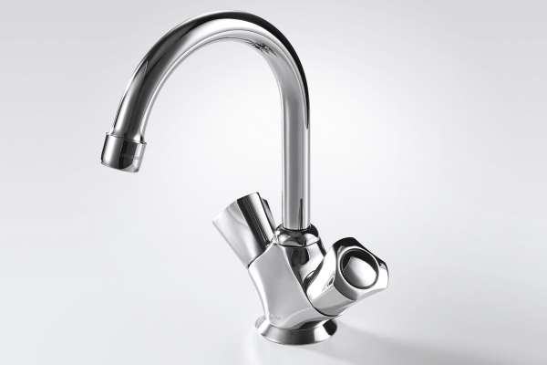 Смеситель для ванной комнаты на раковину высокий DUO F1133186CP-RUS bravat - Вид №1