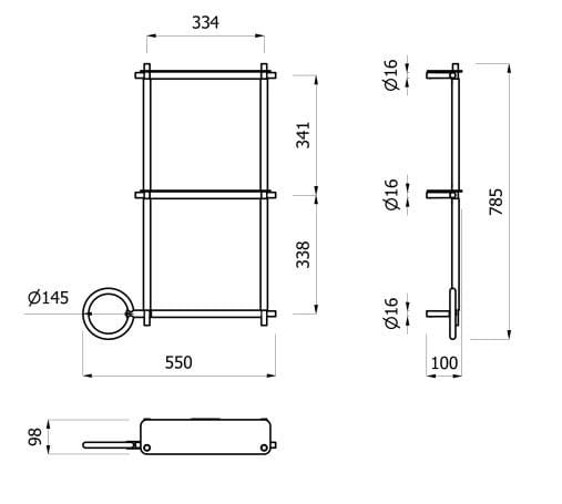 Квадратный модуль с полками и держателем для полотенец EVER Life Design Buck ARCH-00103817 - Вид №7