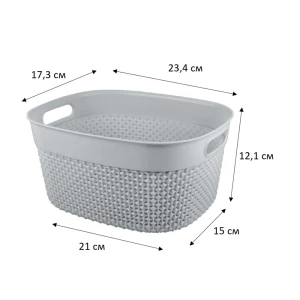 Корзинка для хранения Plast Team Oslo 23.4x17.3x12.1 см овальная цвет серый шторм