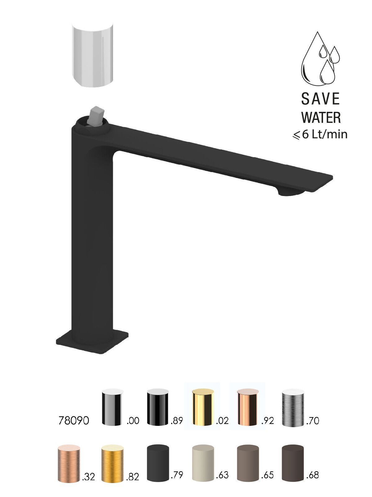 Смеситель для раковины с ограничителем расхода Rubinetterie Frattini Narciso S ARCH-00125843 - Вид №16