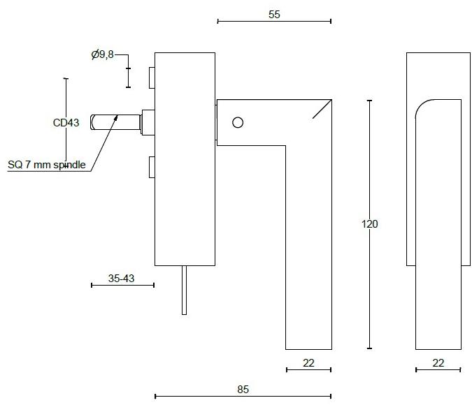 Formani Оконная ручка из стали dk с замком Two Pbl23-dklock - Вид №2