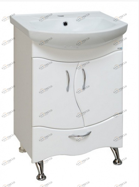 Тумба Бриз 55 /1 ниж. ящик/ с умывальником Элегант 55 RUNO 2313123