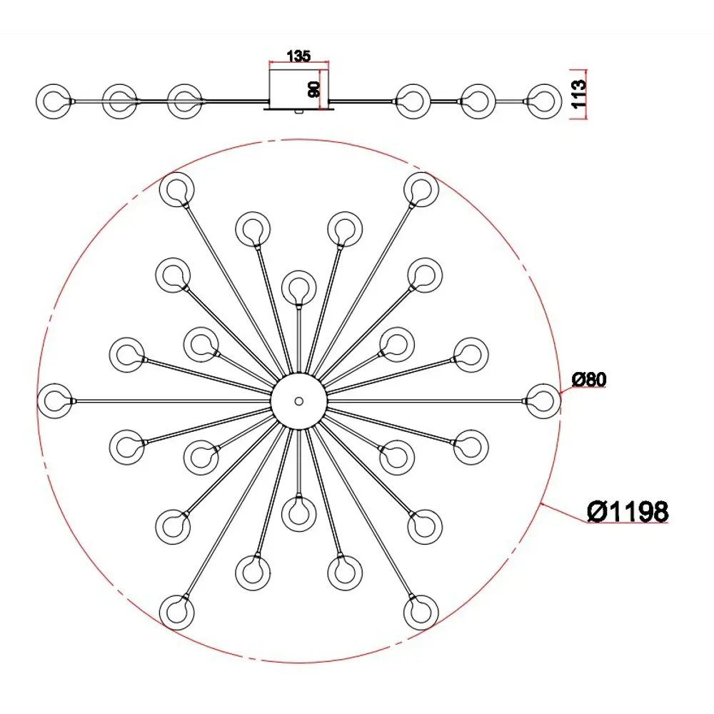Люстра Freya Celebrity — 24-ламповое золотое освещение для просторных интерьеров 88241804 STLM-0932816 - Вид №12