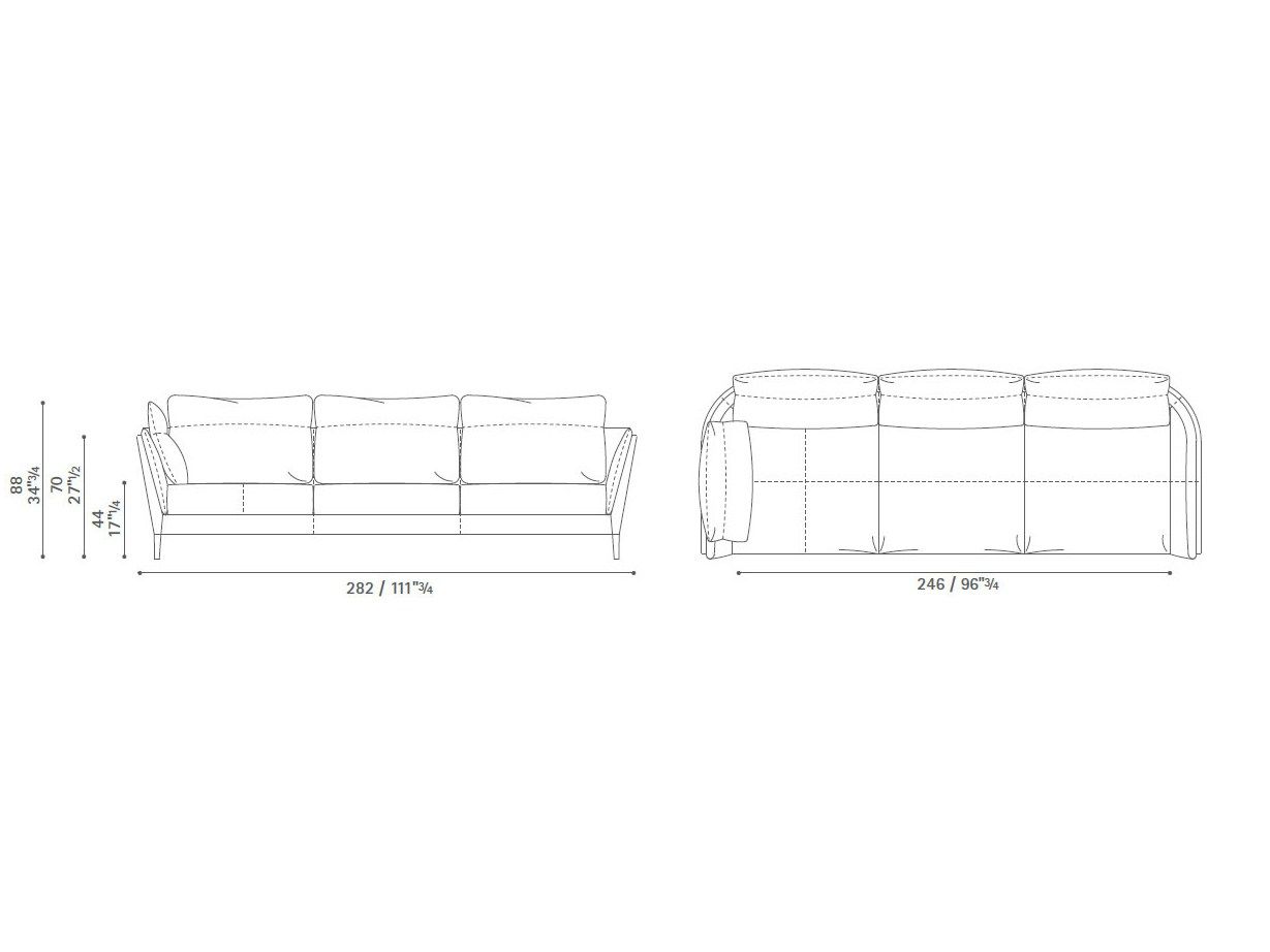 3-местный кожаный диван Poltrona Frau коллекция-диваны и кресла ARCH-00032404 - Вид №5