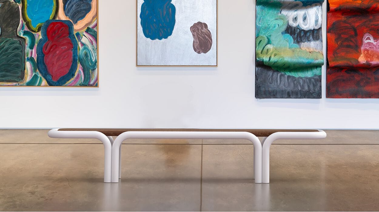 Стальная и деревянная скамья без спинки DIMCAR HELLO ARCH-00011559 - Вид №1