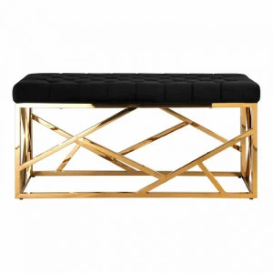 Банкетка-скамейка прямоугольная черная с золотом "Арт Деко" STOOL GROUP ДИЗАЙНЕРСКИЕ 00-3881871 Золото;черный