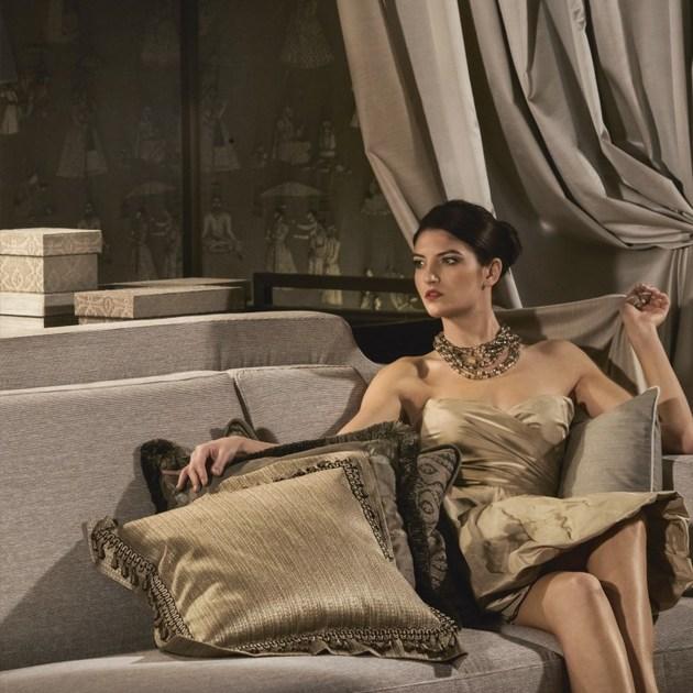 KOHRO Полосатая ткань из хлопка и вискозы Darshan Kr043659 - Вид №2