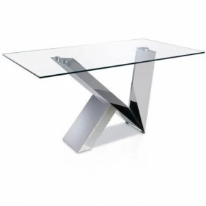 Обеденный стол стеклянный с металлическим основанием 200 см CT998 от Angel Cerda ANGEL CERDA  150005 Прозрачный;хром