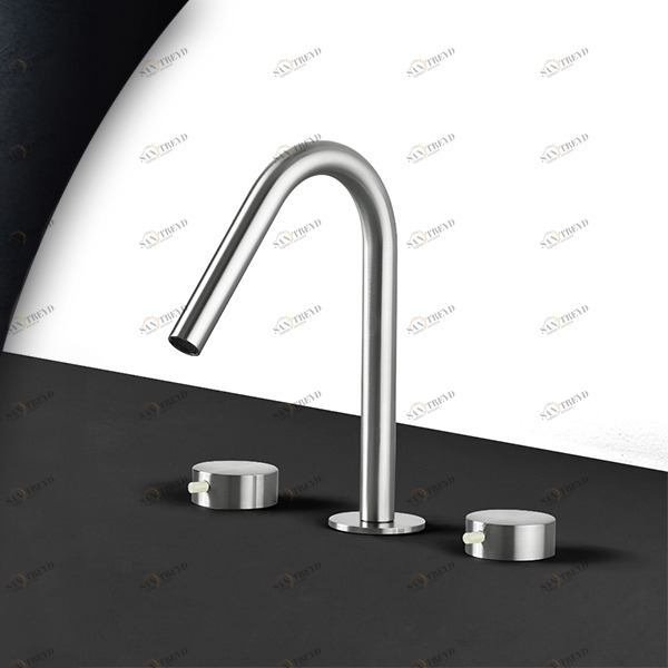 Смеситель для раковины сталь матовая с серой ручкой Toki Radomonte TKI23SCIL39