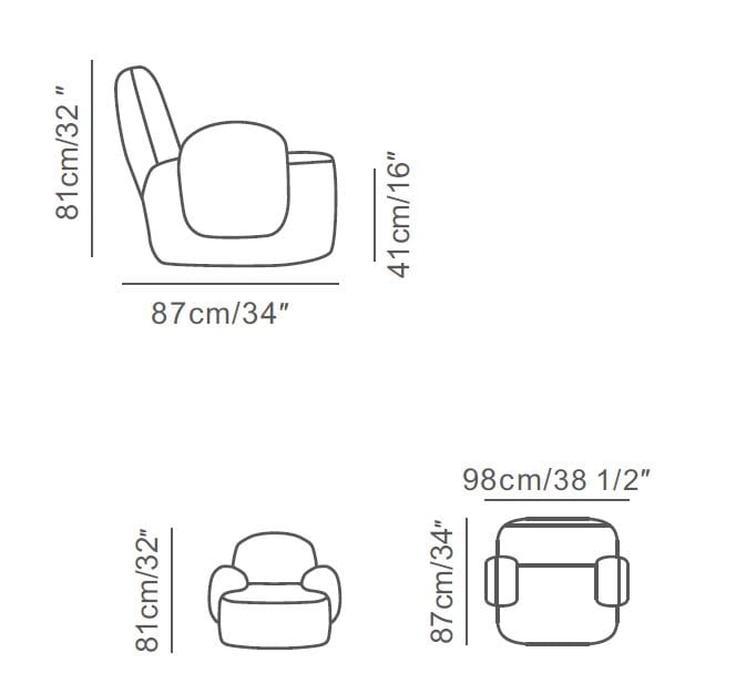 Кресло из искусственного меха с подлокотниками CAMPO DE' FIORI SWISS ARCH-00150634 - Вид №7