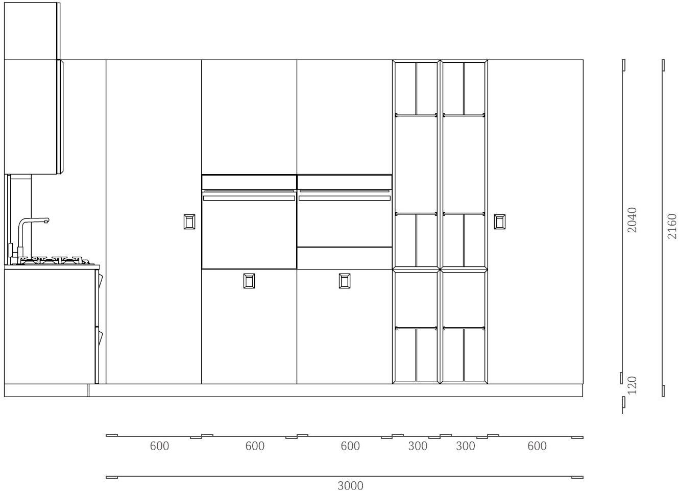Febal Casa Линейная лакированная кухня с ручками sun-id-1516152 - Вид №7
