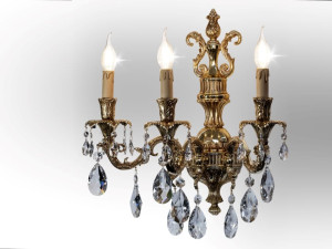 Светодиодный настенный светильник из латуни с кристаллами