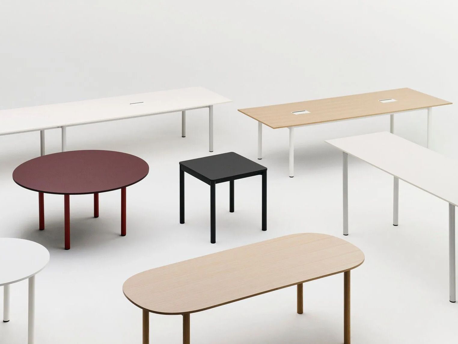 Прямоугольный стол с алюминиевыми или твердыми дубовыми ножками Hay пристройка ARCH-00111000 - Вид №8