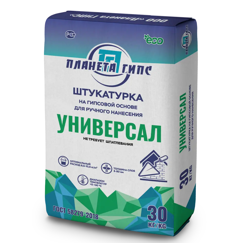 Штукатурка гипсовая Планета гипс Универсал 30 кг 85292579 STLM-2148056