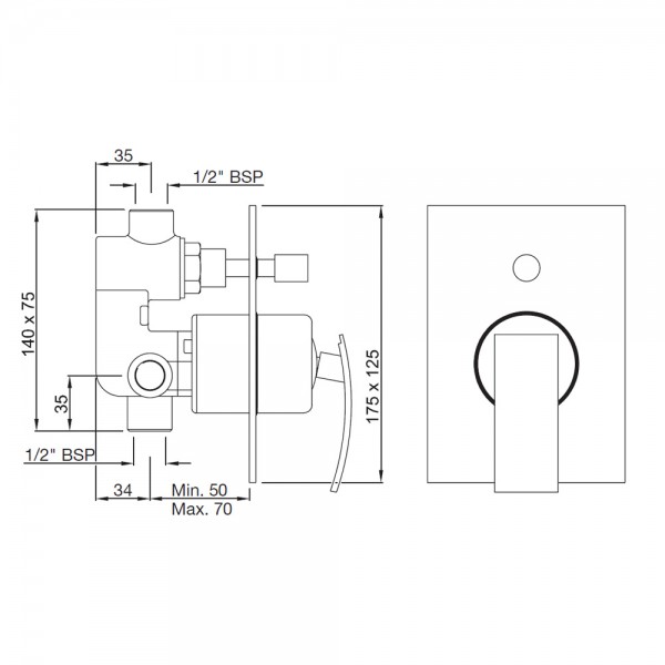 SIG-CHR-41079 Смеситель настенный Artize Signac Хром  - Вид №1