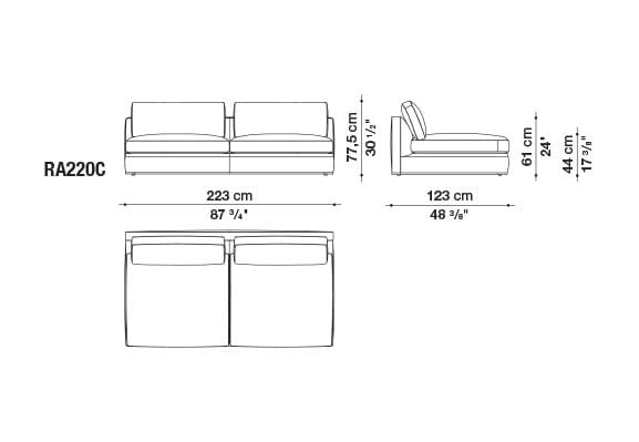 Угловой диван из ткани B&B Italia Ричард ARCH-00040927 - Вид №63