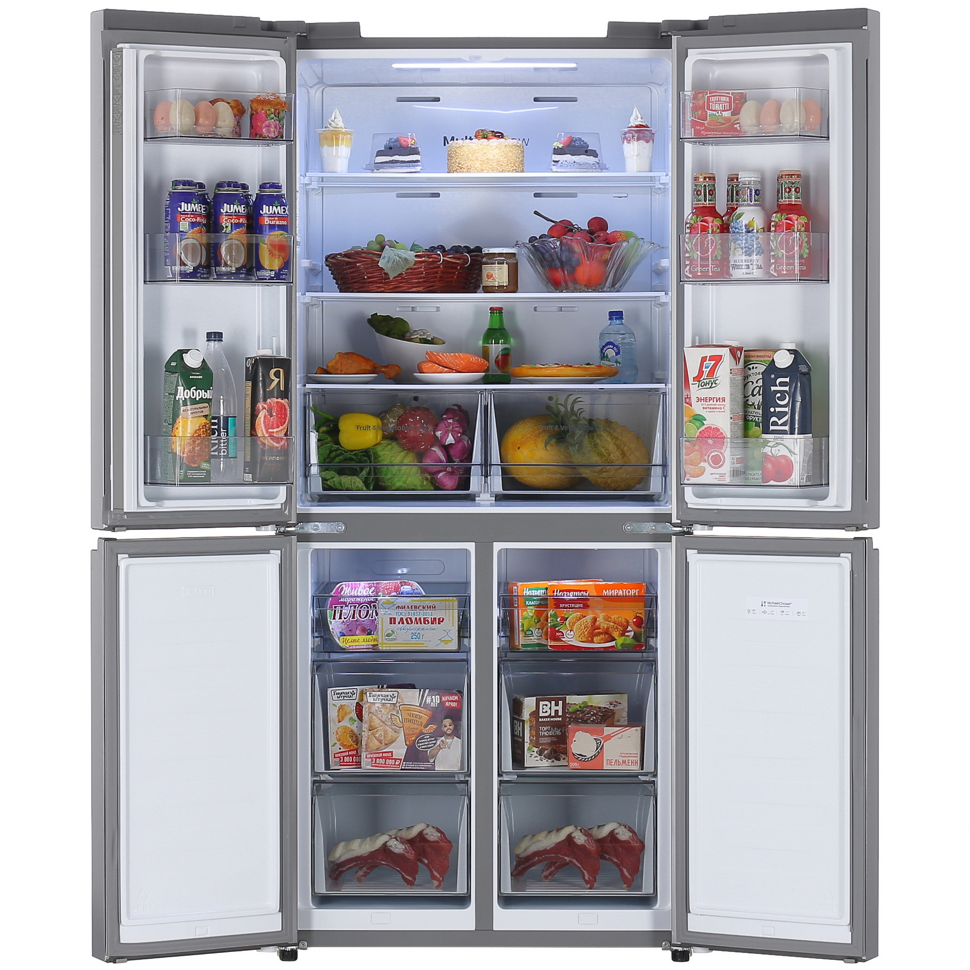 9090089 Холодильник многодверный   Hisense RQ5P470SEI1 серебристый STDN-0020104 - Вид №5