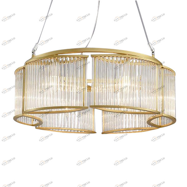 Люстра стеклянная 24х63 см золотая Collection 9512R/6 DELIGHT COLLECTION ДИЗАЙНЕРСКИЕ 00-3883147 Золото;прозрачный 