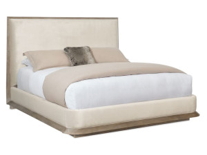 Двуспальная кровать из ткани с мягким изголовьем