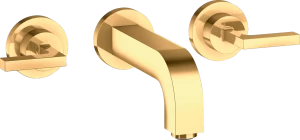 39315990 Смеситель для раковины на 3 отверстия, скрытого монтажа, настенный, с изливом 162 мм, рычажными ручками и накладками AXOR CITTERIO