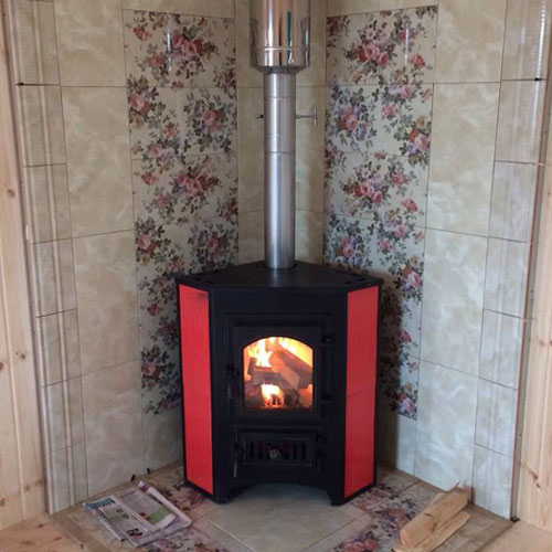 Печь-камин Везувий ПК-01 (220) угловой (красный) 3836 - Вид №1