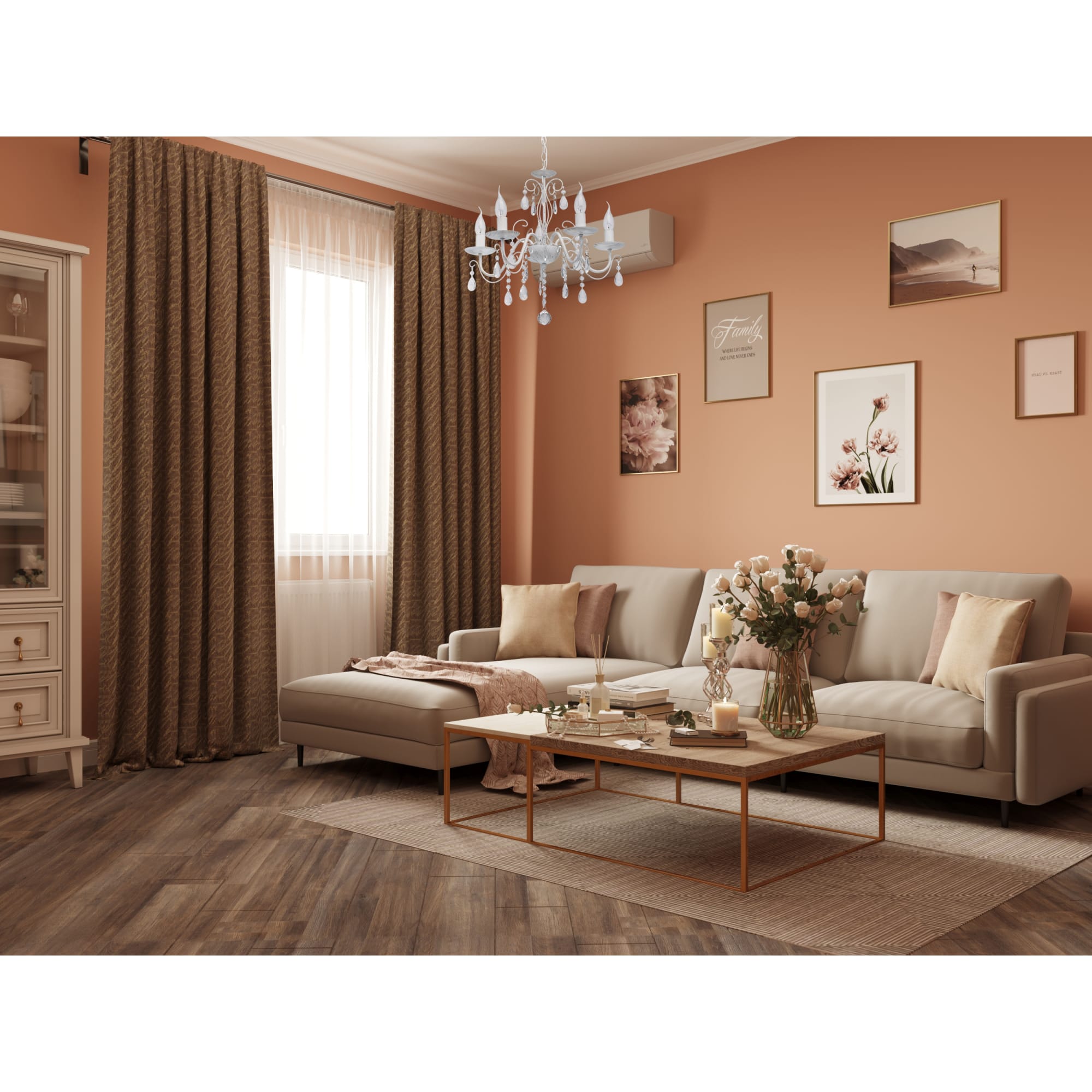 82018444 Свеча-столбик, 6х8 см, цвет белый Santreyd  - Вид №2