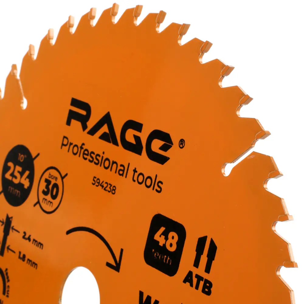 Универсальный пильный диск RAGE для дерева и МДФ 254мм с переходными кольцами 88928412 STLM-0847348 - Вид №2