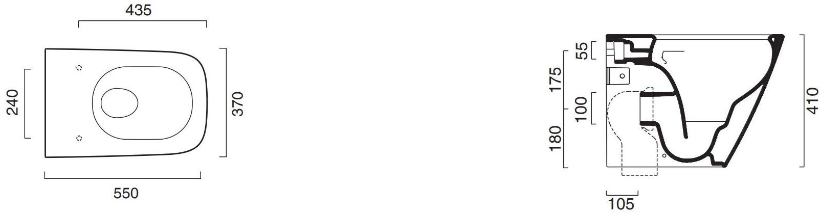 Приставной унитаз напольный Белый CERAMICA CATALANO Green Италия sun-id-1406687 - Вид №1