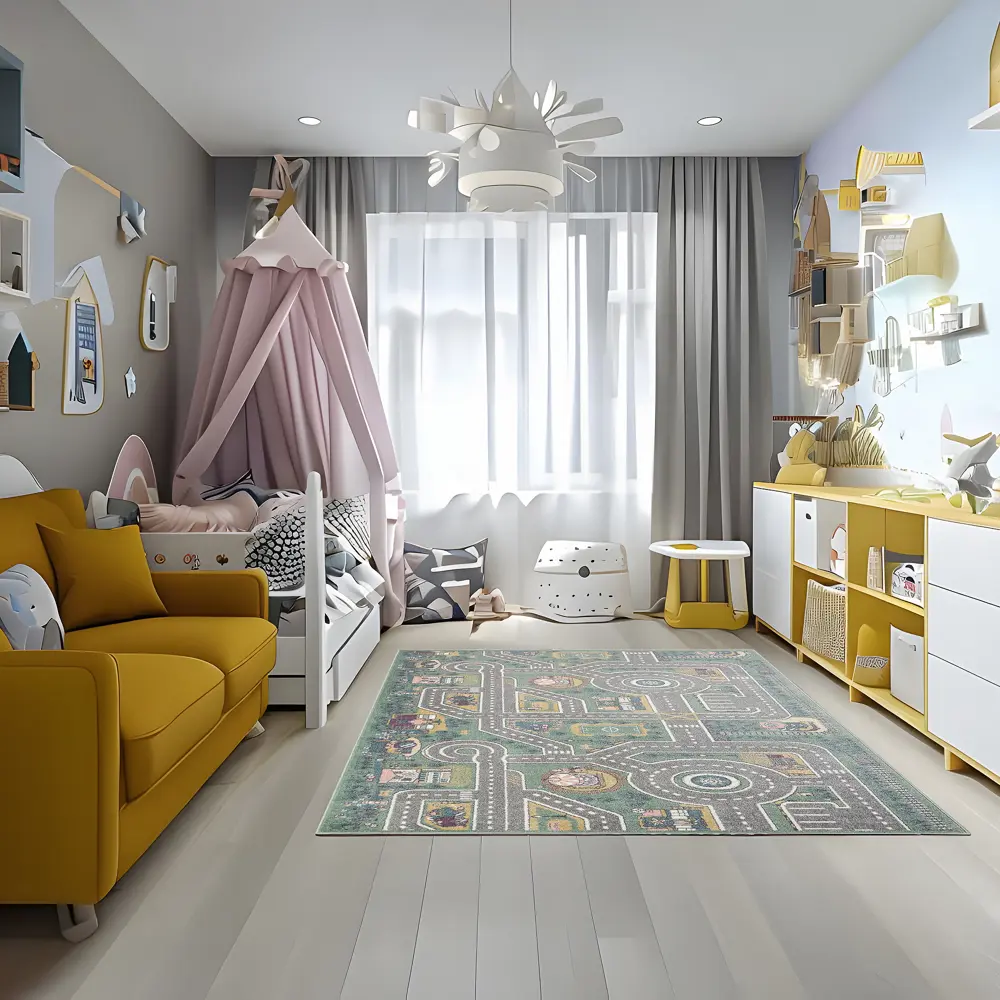 Santreyd Ковер Призма 100x150 см с фризе ворсом зеленый 89376422 STLM-1429782 - Вид №5