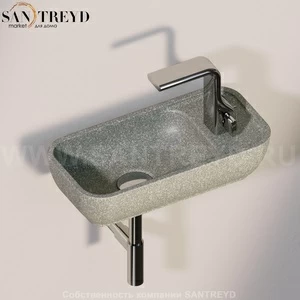 PS40LD7037 Подвесная раковина настенная прямоугольная Ceramica Flaminia Pass серая