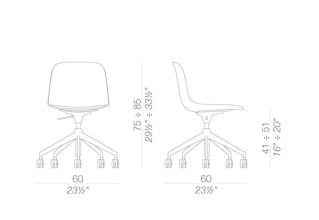 Регулируемое по высоте вращающееся кресло из полипропилена Lapalma SEELA ARCH-00026475 - Вид №3