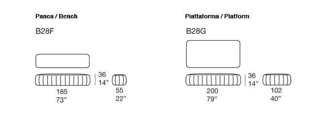 Ткань прямоугольный съемный пуф Paola Lenti PLAY ARCH-00079007 - Вид №1