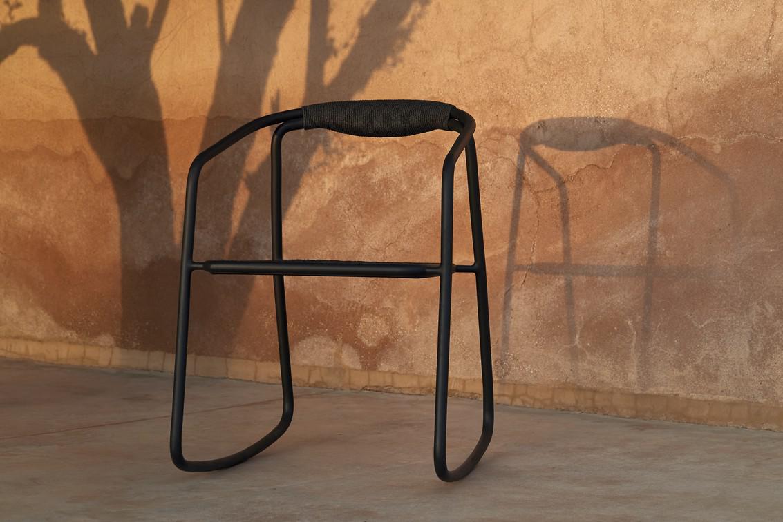 Кресло-качалка лава веревка 4,5мм антрацит + teak Manutti Duo MNST41 - Вид №8