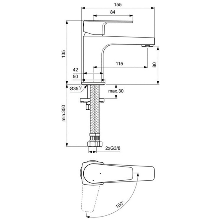 BC683AA Смеситель для раковины Ideal Standard CERAFINE D - Вид №1