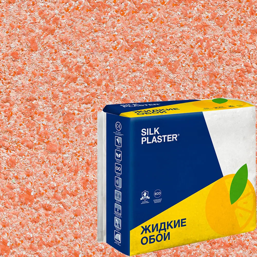 82736054 Жидкие обои Silk Plaster Absolute А424 1.3 кг цвет оранжевый STLM-0035081
