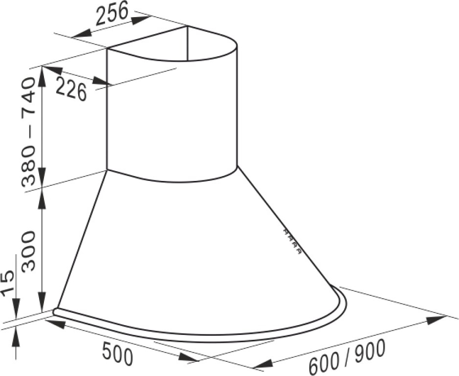 8137365 Вытяжка каминная Kaiser A 6423 BE Eco черный/золотистый STDN-0000033 - Вид №3