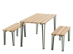 Стальной и деревянный прямоугольный садовый стол